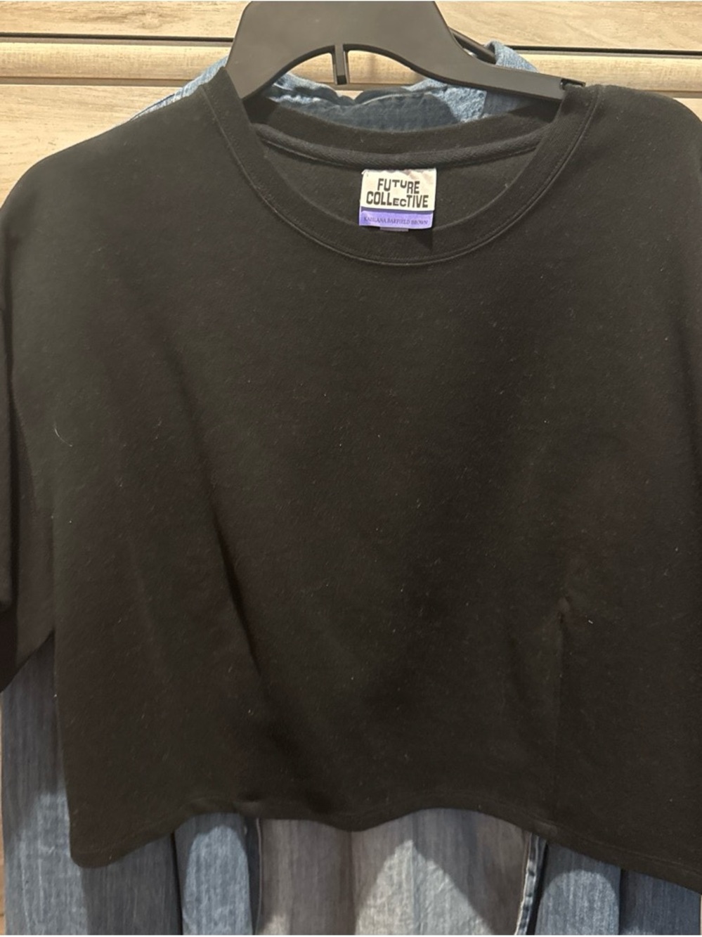 Future Collective Black Short Sleeve Crop Tee